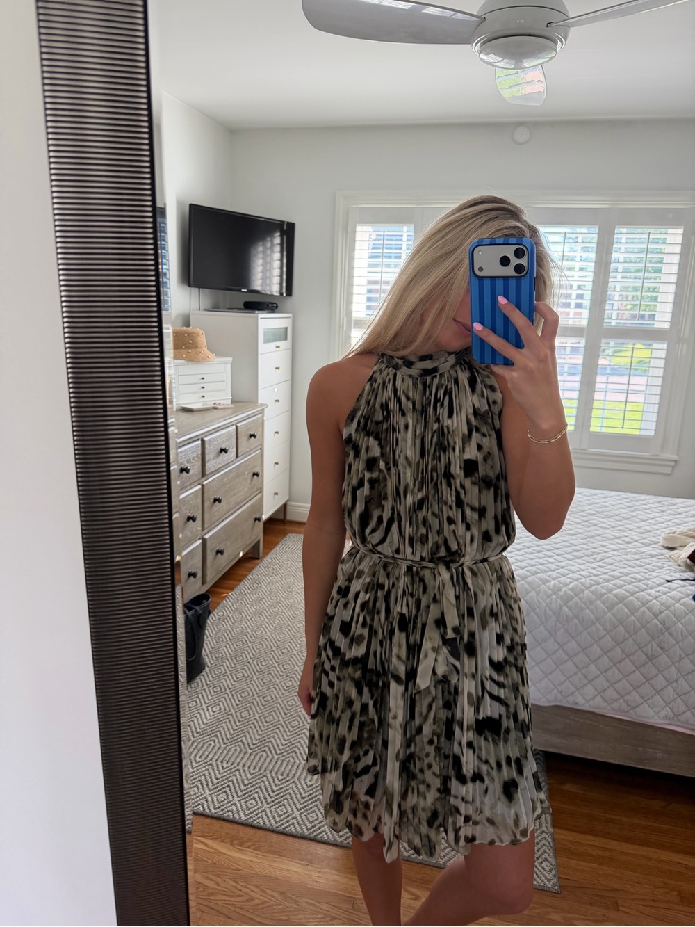 Vince Camuto Olive and Black Halter Top